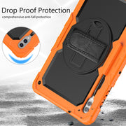 For Samsung Galaxy Tab S9 Ultra / S10 Ultra Silicone Hybrid PC Tablet Protective Case(Orange+Black)