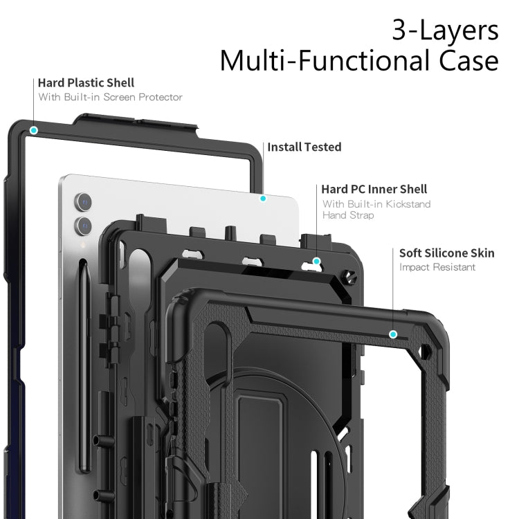 For Samsung Galaxy Tab S9 Ultra / S8 Ultra Silicone + PC Tablet Case(Black)