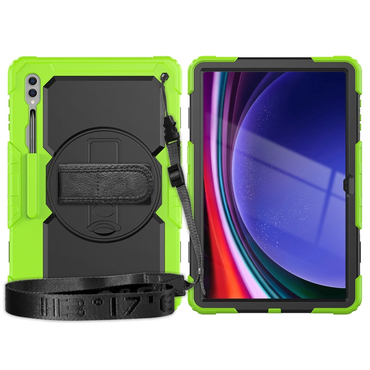 For Samsung Galaxy Tab S9 Ultra / S10 Ultra Silicone Hybrid PC Tablet Protective Case(Yellow Green+Black)