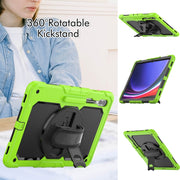 For Samsung Galaxy Tab S9 Ultra / S10 Ultra Silicone Hybrid PC Tablet Protective Case(Yellow Green+Black)