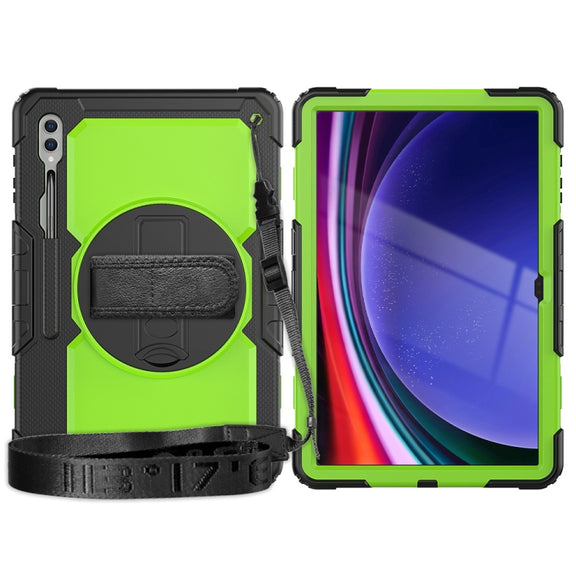 For Samsung Galaxy Tab S9 Ultra / S8 Ultra Silicone + PC Tablet Case(Black+Yellow Green)