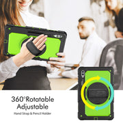 For Samsung Galaxy Tab S9 Ultra / S8 Ultra Silicone + PC Tablet Case(Black+Yellow Green)