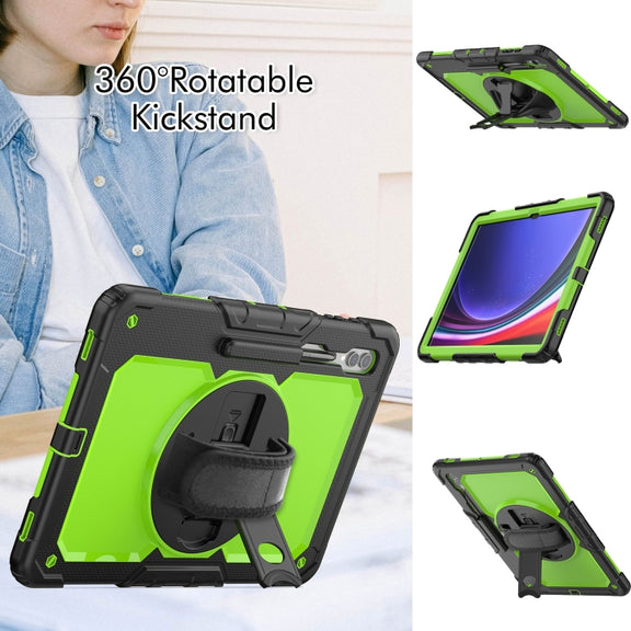 For Samsung Galaxy Tab S9 Ultra / S8 Ultra Silicone + PC Tablet Case(Black+Yellow Green)
