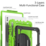 For Samsung Galaxy Tab S9 Ultra / S8 Ultra Silicone + PC Tablet Case(Black+Yellow Green)