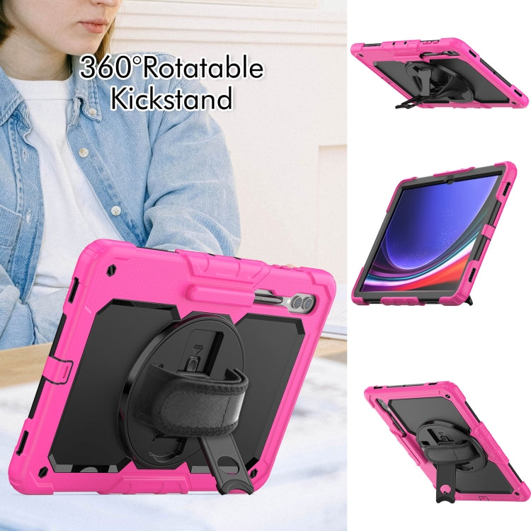 For Samsung Galaxy Tab S9 Ultra / S10 Ultra Silicone Hybrid PC Tablet Protective Case(Rose Red+Black)