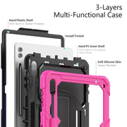 For Samsung Galaxy Tab S9 Ultra / S10 Ultra Silicone Hybrid PC Tablet Protective Case(Rose Red+Black)