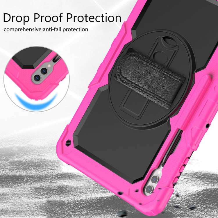 For Samsung Galaxy Tab S9 Ultra / S10 Ultra Silicone Hybrid PC Tablet Protective Case(Rose Red+Black)