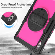 For Samsung Galaxy Tab S9 Ultra / S10 Ultra Silicone Hybrid PC Tablet Protective Case(Black+Rose Red)