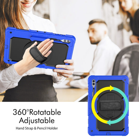 For Samsung Galaxy Tab S9 Ultra / S8 Ultra Silicone + PC Tablet Case(Dark Blue+Black)