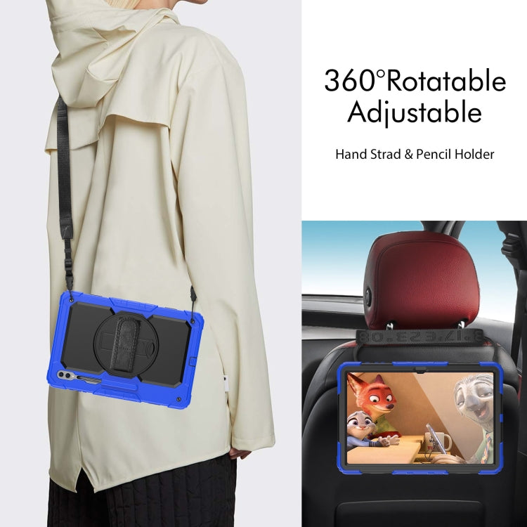 For Samsung Galaxy Tab S9 Ultra / S8 Ultra Silicone + PC Tablet Case(Dark Blue+Black)