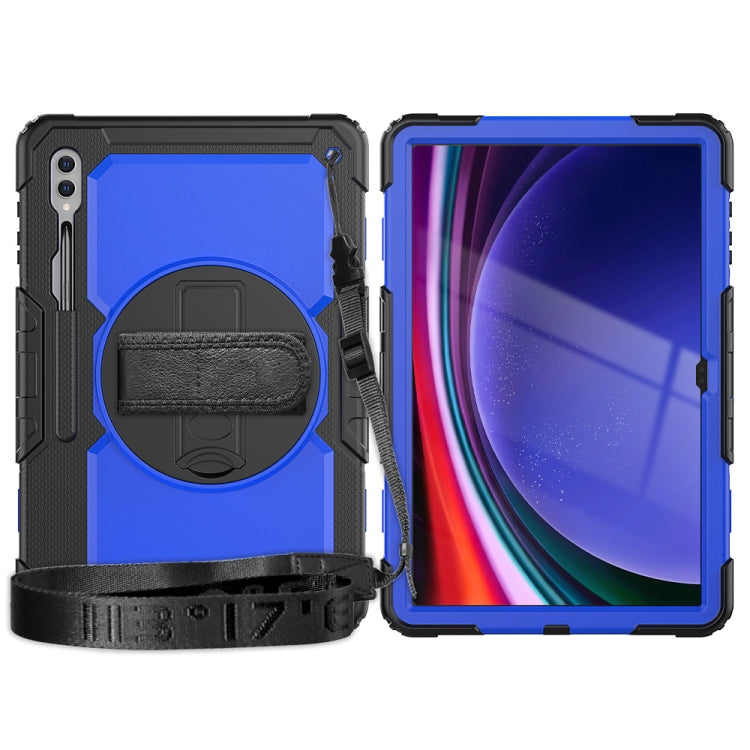 For Samsung Galaxy Tab S9 Ultra / S10 Ultra Silicone Hybrid PC Tablet Protective Case(Black+Dark Blue)