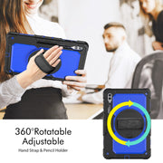 For Samsung Galaxy Tab S9 Ultra / S10 Ultra Silicone Hybrid PC Tablet Protective Case(Black+Dark Blue)