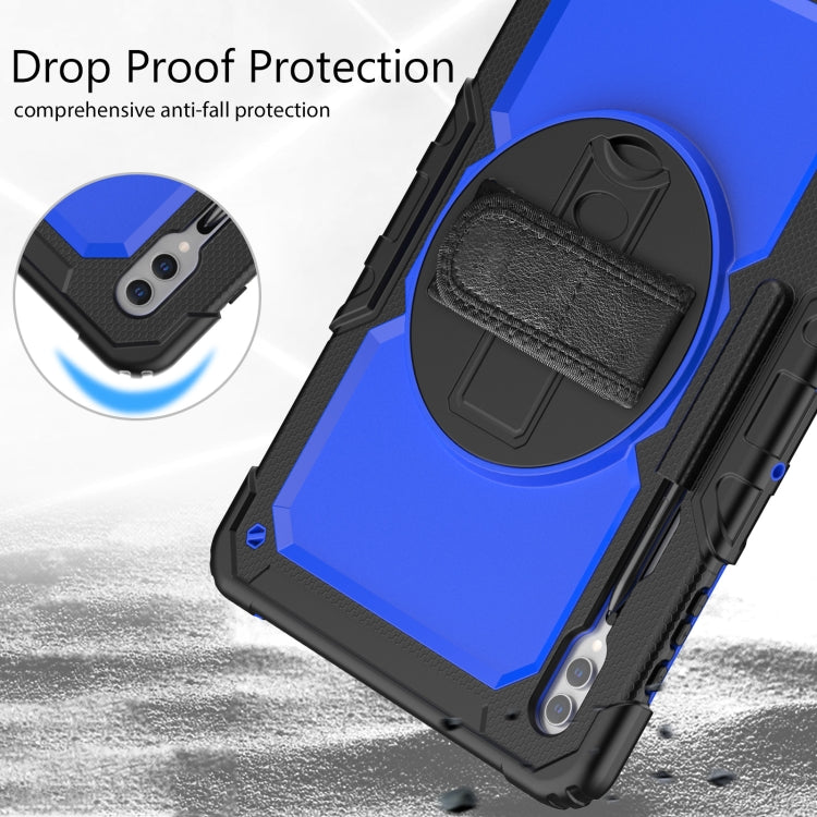 For Samsung Galaxy Tab S9 Ultra / S10 Ultra Silicone Hybrid PC Tablet Protective Case(Black+Dark Blue)