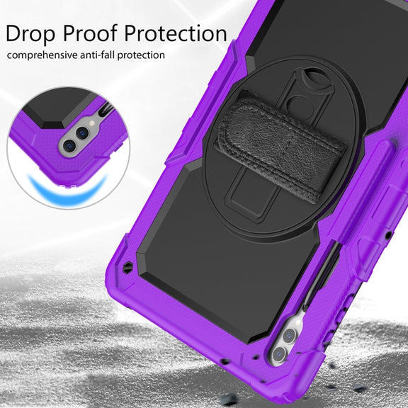 For Samsung Galaxy Tab S9 Ultra / S8 Ultra Silicone + PC Tablet Case(Purple+Black)