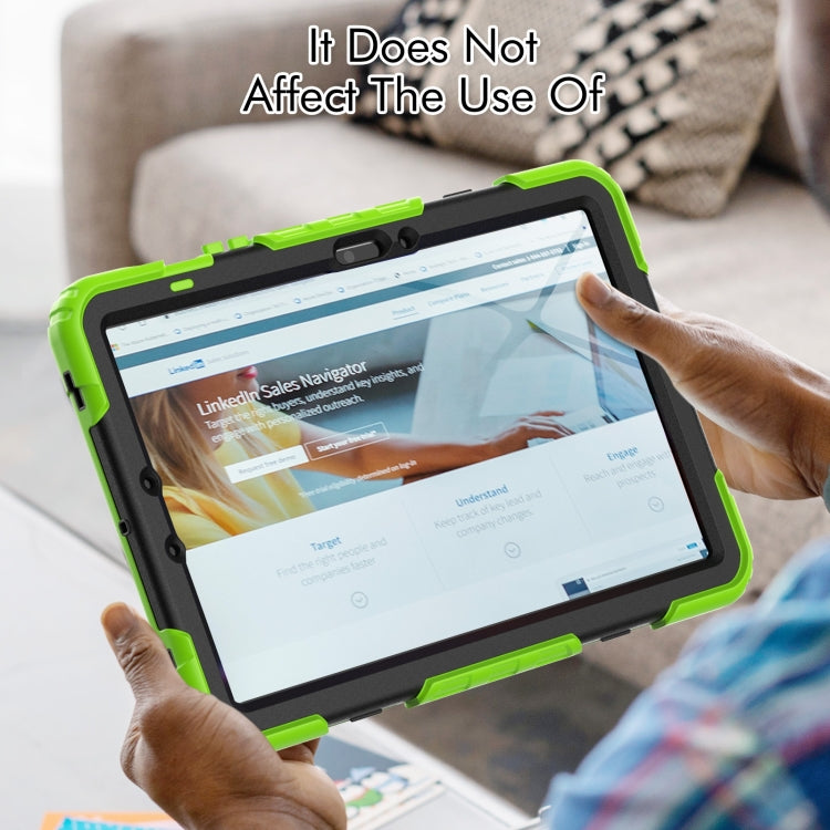 For Samsung Galaxy Tab S9 / S9 FE Silicone + PC Tablet Case(Yellow Green+Black)