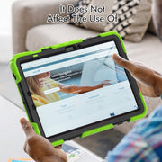 For Samsung Galaxy Tab S9 / S9 FE Silicone + PC Tablet Case(Yellow Green+Black)