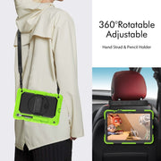 For Samsung Galaxy Tab S9 / S9 FE Silicone + PC Tablet Case(Yellow Green+Black)