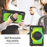 For Samsung Galaxy Tab S9 / S9 FE Silicone Hybrid PC Tablet Protective Case(Black+Yellow Green)