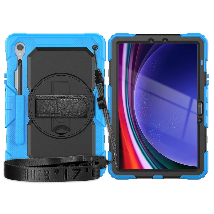 For Samsung Galaxy Tab S9 / S9 FE Silicone + PC Tablet Case(Light Blue+Black)