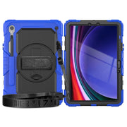 For Samsung Galaxy Tab S9 / S9 FE Silicone Hybrid PC Tablet Protective Case(Dark Blue+Black)