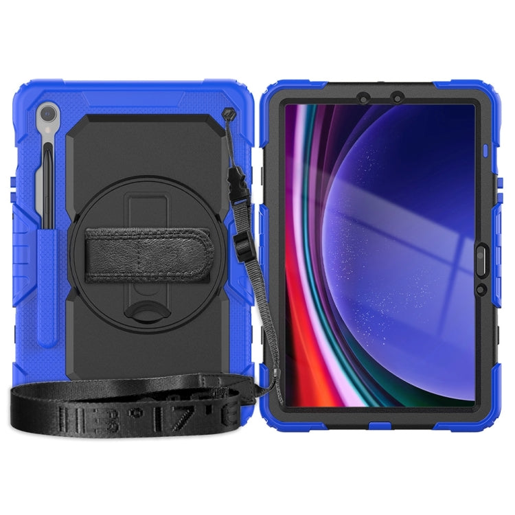 For Samsung Galaxy Tab S9 / S9 FE Silicone Hybrid PC Tablet Protective Case(Dark Blue+Black)