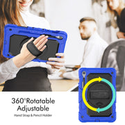 For Samsung Galaxy Tab S9 / S9 FE Silicone Hybrid PC Tablet Protective Case(Dark Blue+Black)