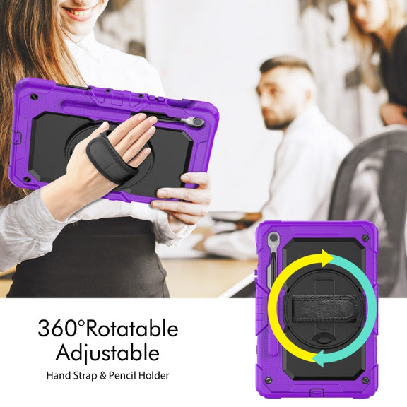 For Samsung Galaxy Tab S9 / S9 FE Silicone + PC Tablet Case(Purple+Black)