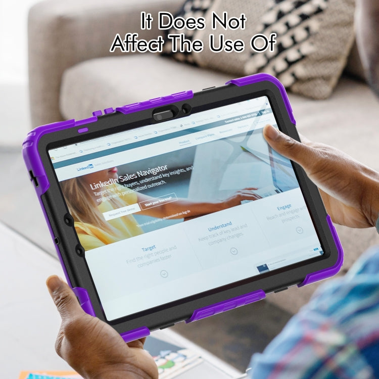 For Samsung Galaxy Tab S9 / S9 FE Silicone + PC Tablet Case(Purple+Black)