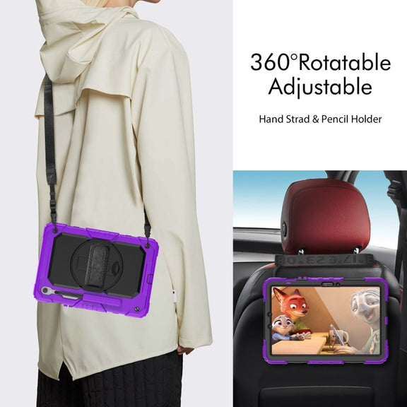 For Samsung Galaxy Tab S9 / S9 FE Silicone + PC Tablet Case(Purple+Black)