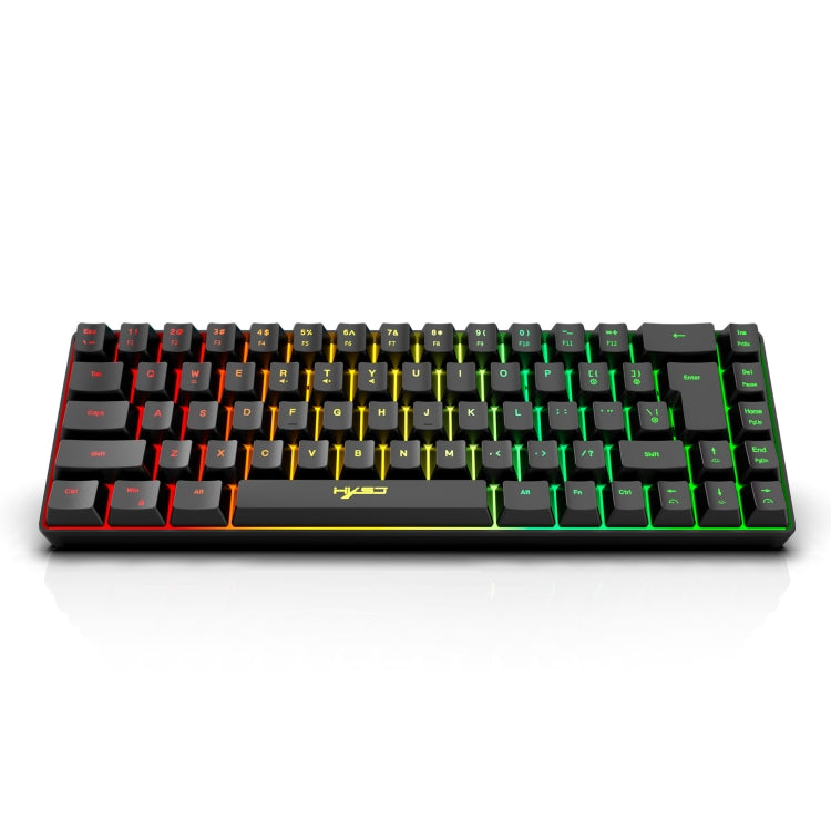 HXSJ V200 Wired RGB Backlit Mechanical Keyboard 68 Key Caps, Cable Length: 1.7m(Black)