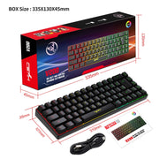 HXSJ V200 Wired RGB Backlit Mechanical Keyboard 68 Key Caps, Cable Length: 1.7m(Black)