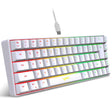 HXSJ V200 Wired RGB Backlit Mechanical Keyboard 68 Key Caps, Cable Length: 1.7m(White) - free shipping - PMC TechLife - Order now!