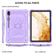 For Samsung Galaxy Tab S9+ Butterfly Kickstand Heavy Duty Hard Rugged Tablet Case(Raro Purple)
