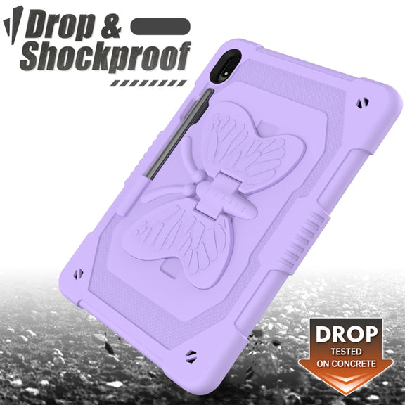 For Samsung Galaxy Tab S9+ Butterfly Kickstand Heavy Duty Hard Rugged Tablet Case(Raro Purple)