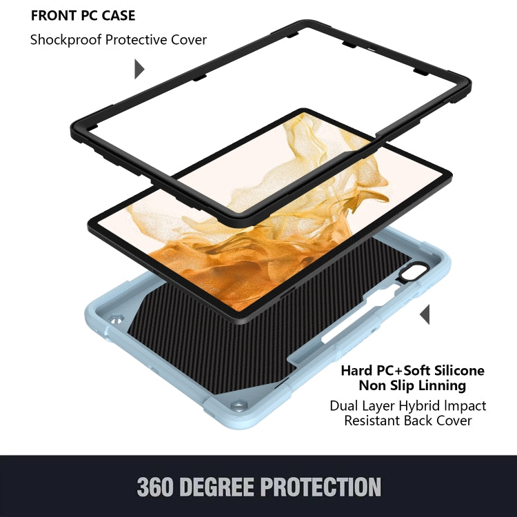 For Samsung Galaxy Tab S9+ Butterfly Kickstand Heavy Duty Hard Rugged Tablet Case(Ice Blue)