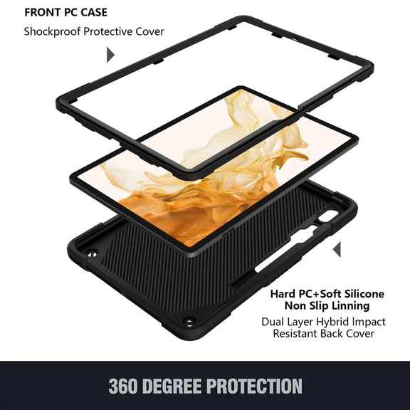 For Samsung Galaxy Tab S9+ Butterfly Kickstand Heavy Duty Hard Rugged Tablet Case(Black)