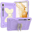 For Samsung Galaxy Tab S9+ Butterfly Kickstand Heavy Duty Hard Rugged Tablet Case(Beige+Raro Purple) - free shipping - PMC Jewellery - Order now!