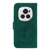 For Honor Magic6 Pro Butterfly Rose Embossed Leather Phone Case(Green)