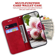 For Honor Magic6 Pro Butterfly Rose Embossed Leather Phone Case(Red)
