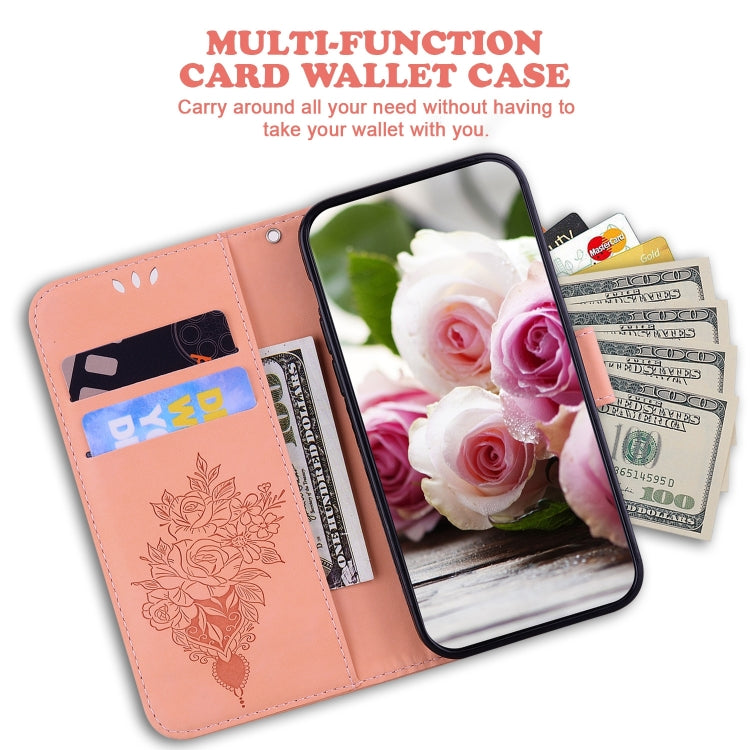 For Honor Magic6 Pro Butterfly Rose Embossed Leather Phone Case(Pink)