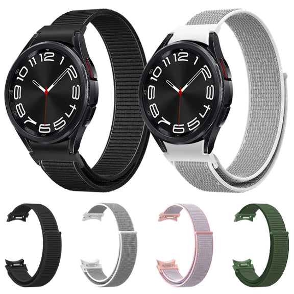 For Samsung Galaxy Watch 6 Woven Nylon Loop Watch Band(Powder Sand)