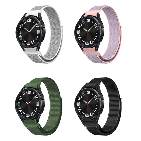 For Samsung Galaxy Watch 6 Woven Nylon Loop Watch Band(Powder Sand)