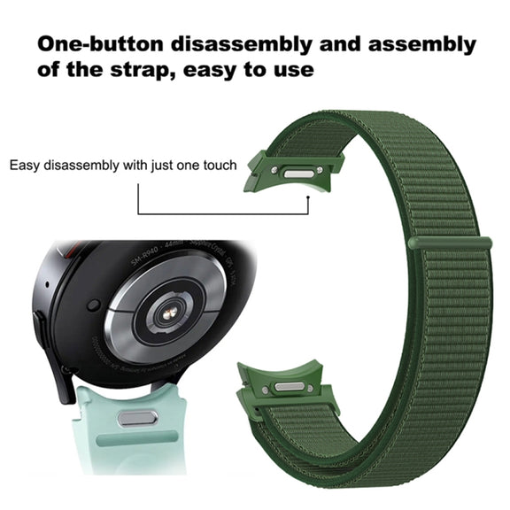 For Samsung Galaxy Watch 6 Woven Nylon Loop Watch Band(Powder Sand)