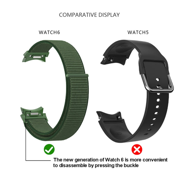 For Samsung Galaxy Watch 6 Woven Nylon Loop Watch Band(Powder Sand)
