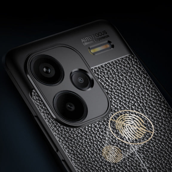 For Xiaomi Redmi Note 13 Pro+ Litchi Texture Shockproof TPU Phone Case(Black)