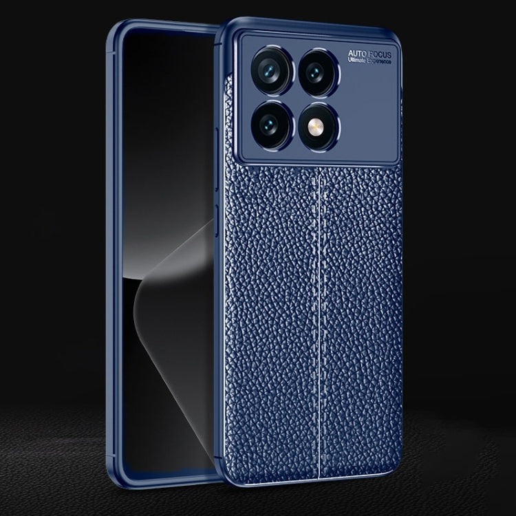 For Xiaomi Redmi K70 Litchi Texture Shockproof TPU Phone Case(Blue)