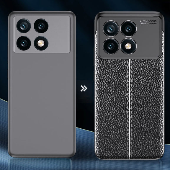 For Xiaomi Redmi K70 Litchi Texture Shockproof TPU Phone Case(Blue)
