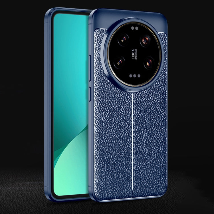 For Xiaomi 14 Ultra Litchi Texture Shockproof TPU Phone Case(Blue)