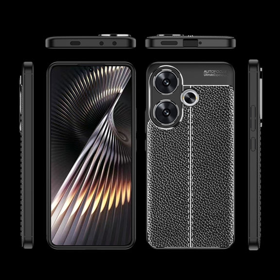 For Xiaomi Redmi Turbo 3 5G Litchi Texture Shockproof TPU Phone Case(Black)