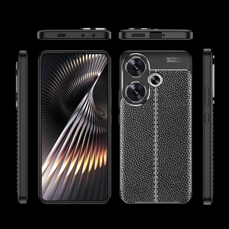For Xiaomi Redmi Turbo 3 5G Litchi Texture Shockproof TPU Phone Case(Black)